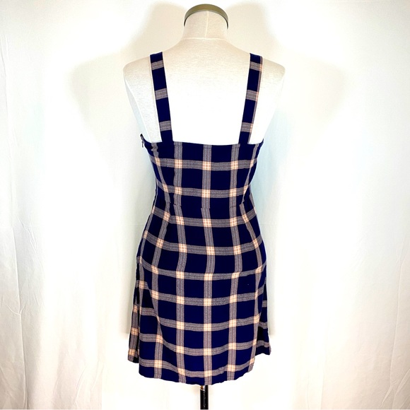 American Eagle plaid “overall” style dress with pockets, size Small - Picture 2 of 13